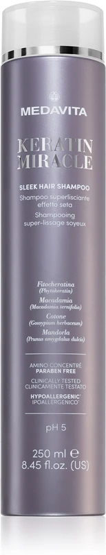 Medavita Keratin Miracle Sleek Hair Shampoo 3 Medavita Keratin Miracle Sleek Hair Shampoo