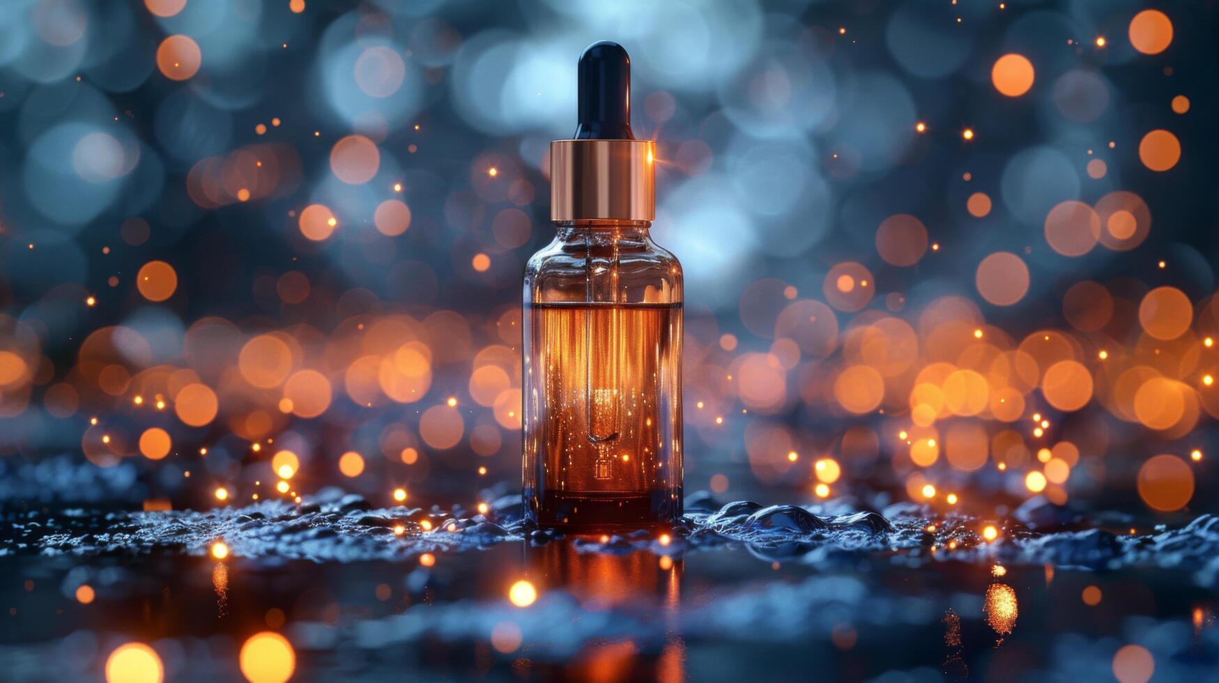 Promos Beau Lisse Boutique -Promos Beau Lisse Boutique ai generated serum dropper bottle on a sparkling bokeh background symbolizing luxury skincare and beauty with a focus on health and wellness free photo